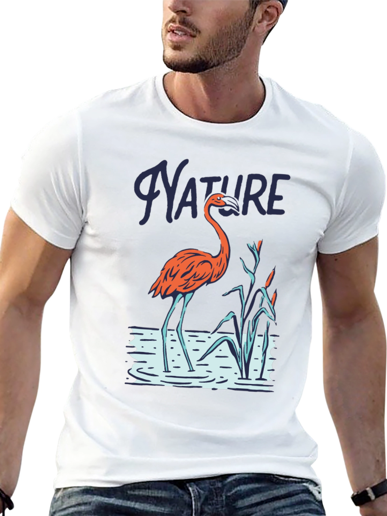 Nature Flamingo Graphic T-Shirt