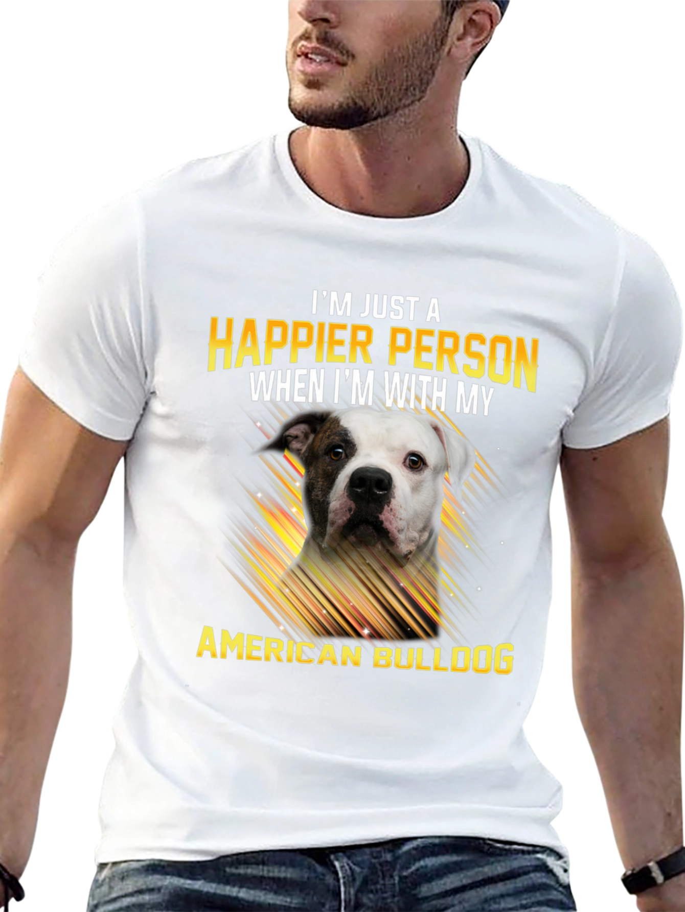 Happier with American Bulldog Graphic Tee