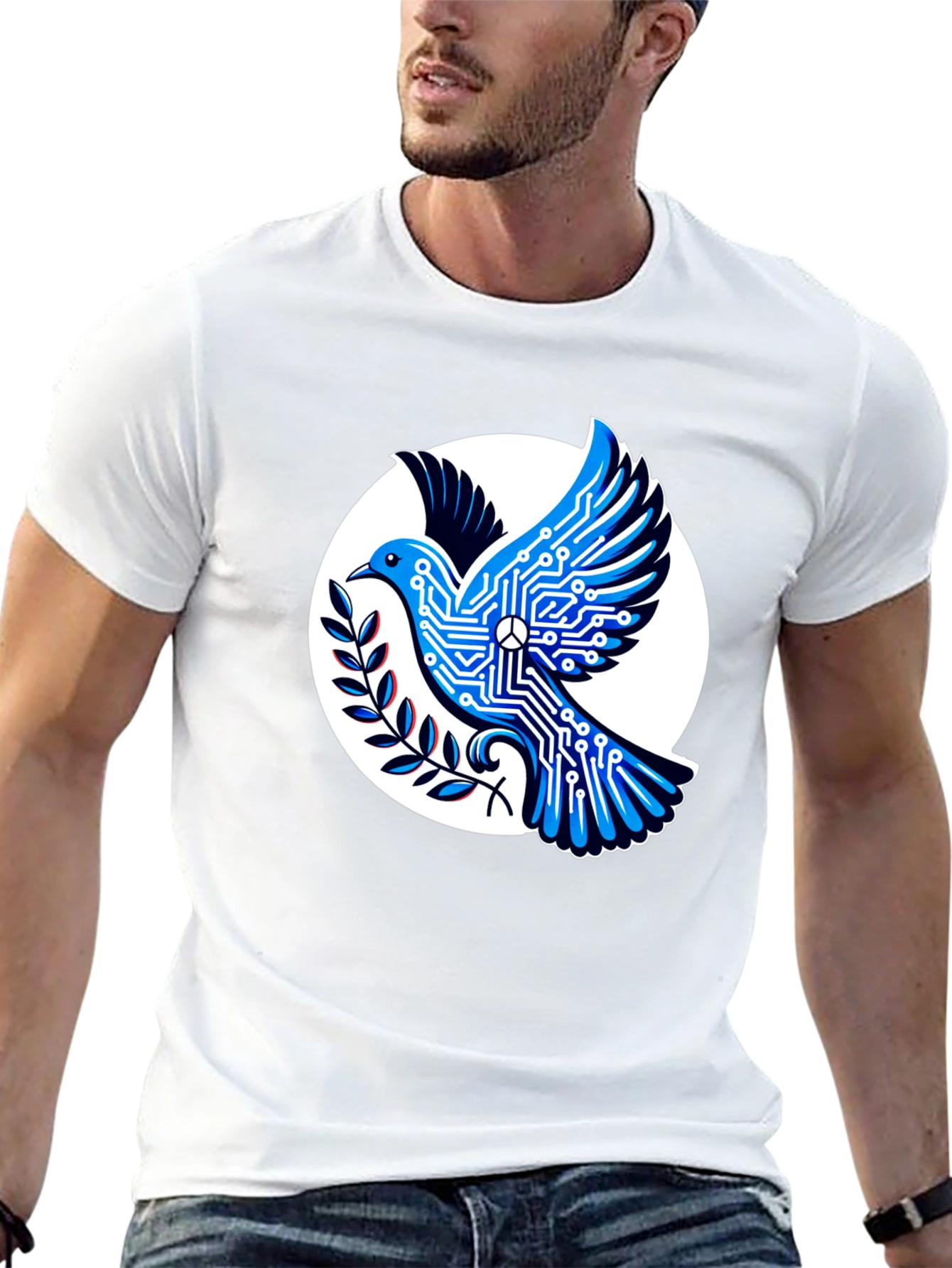 Tech Peace Dove Black T-Shirt