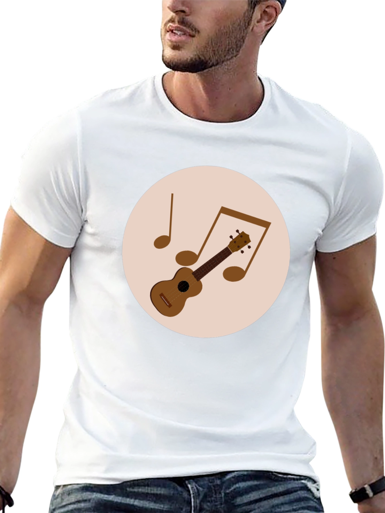 Ukulele Graphic Tee - Black Music Lover T-Shirt