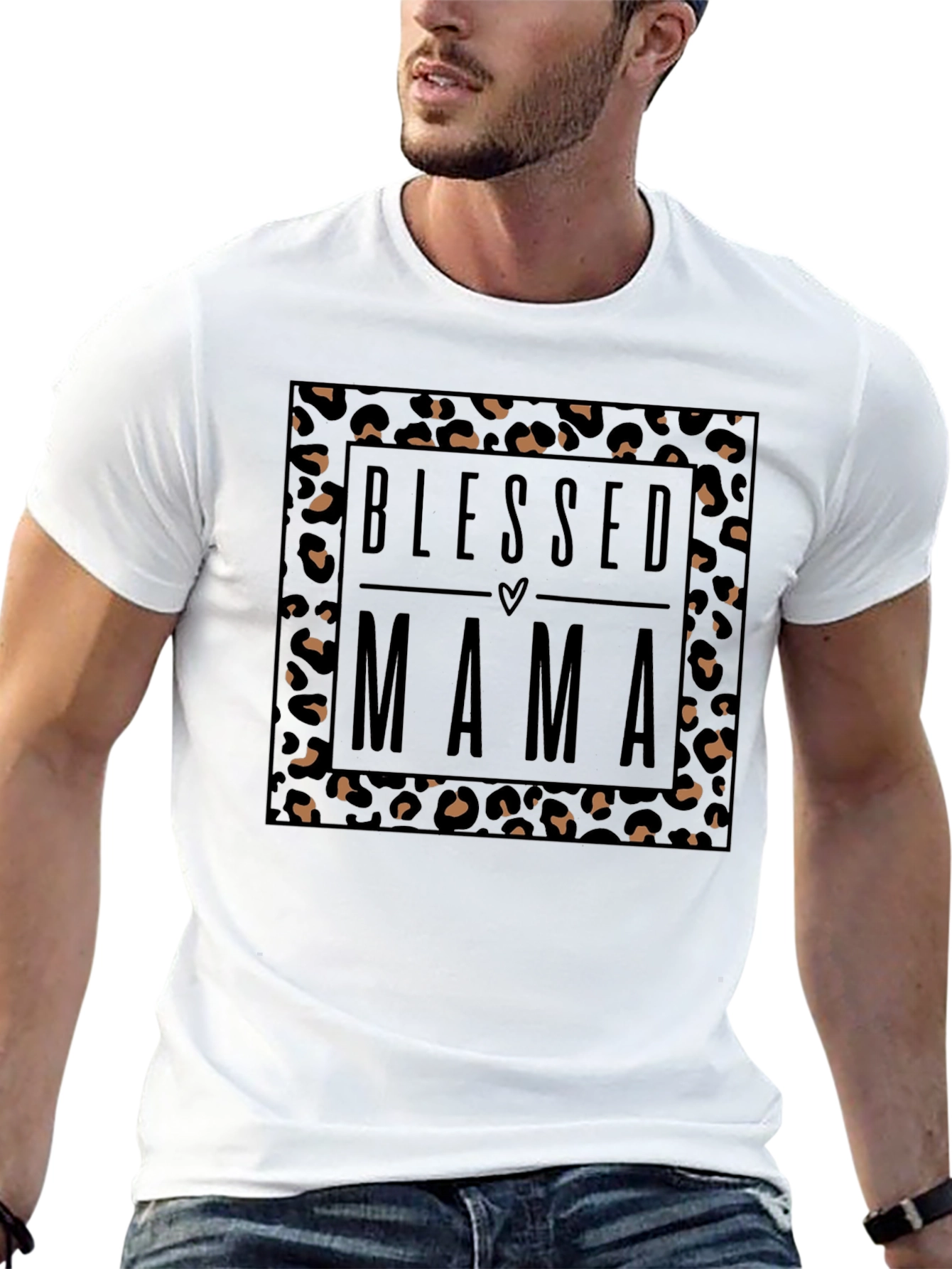 Blessed Mama Leopard Print T-Shirt