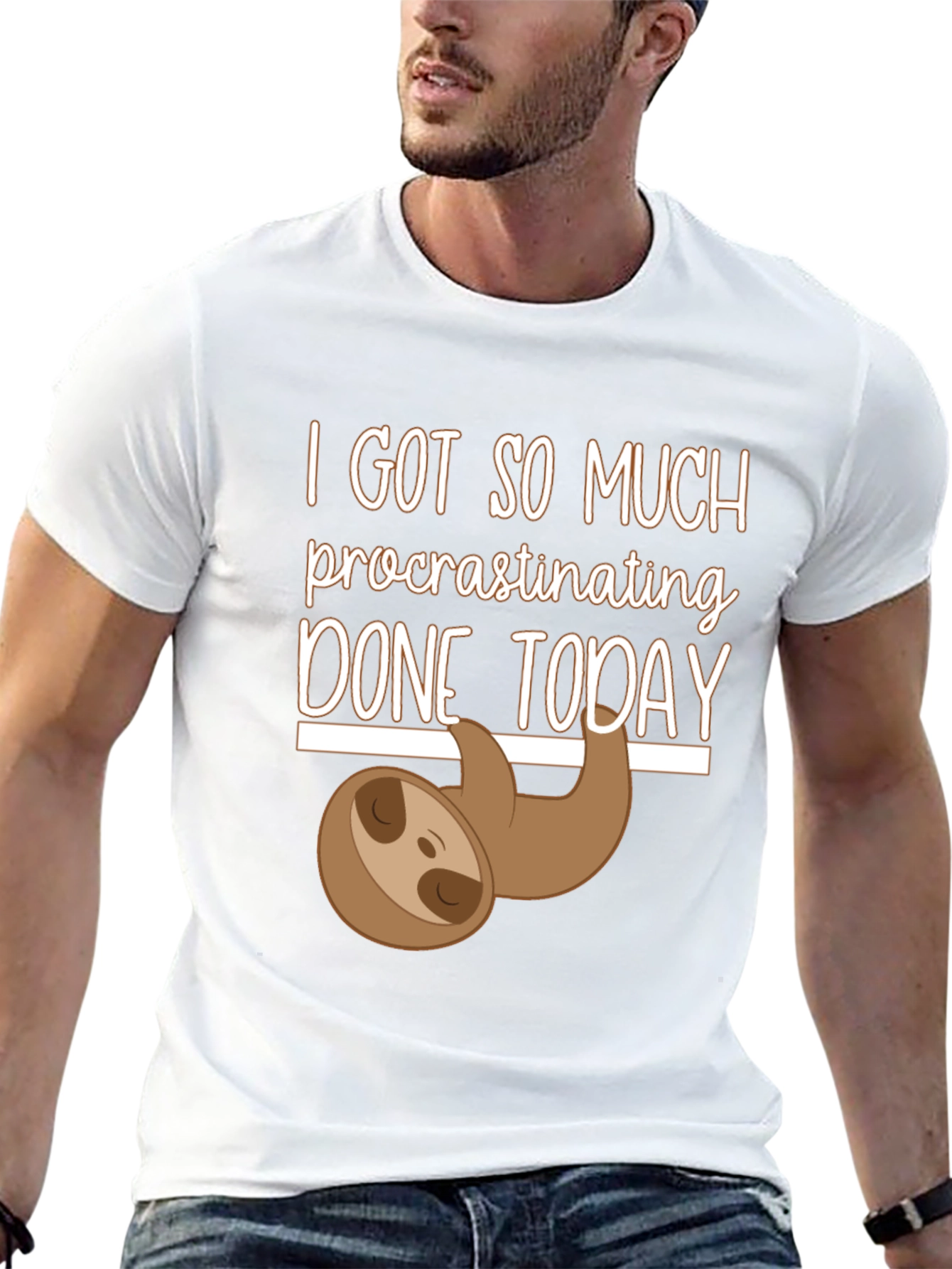 Procrastinating Sloth Graphic T-Shirt