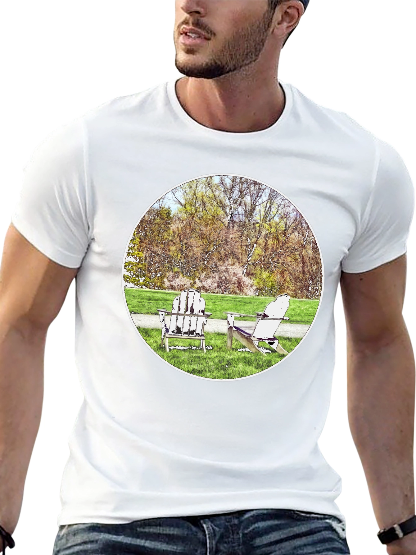Relaxing Adirondack Chairs Graphic Tee - Comfort Fit