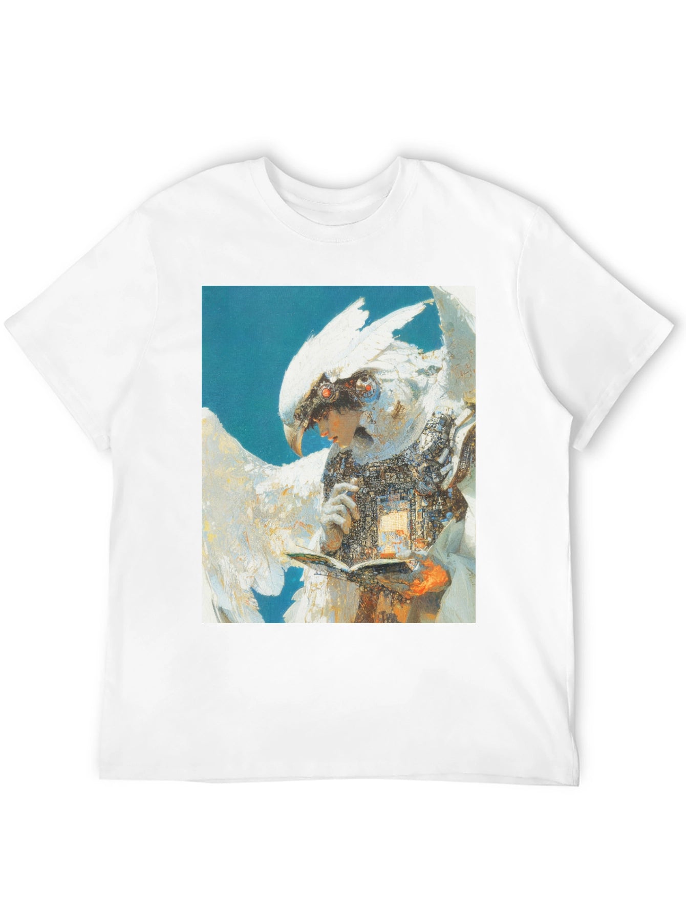 Futuristic Bird-Human Hybrid Graphic Tee
