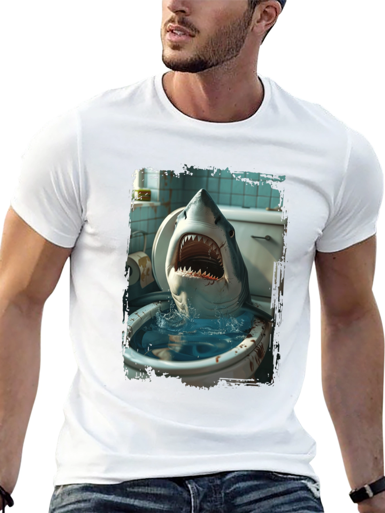 Shark Toilet Humor T-Shirt