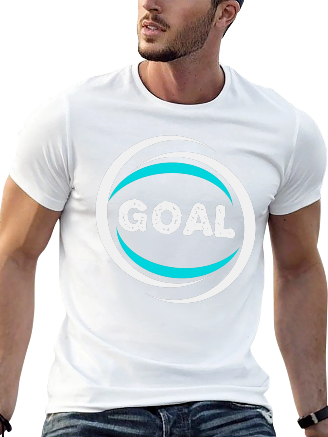 Goal T-Shirt - Black Cotton Blend Graphic Tee