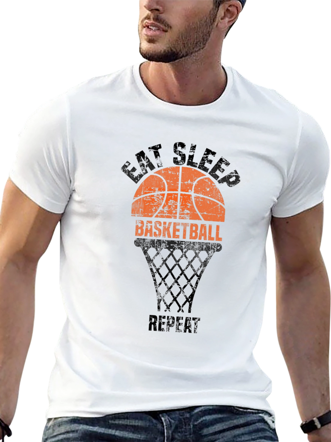 Eat Sleep Basketball Repeat Black T-Shirt