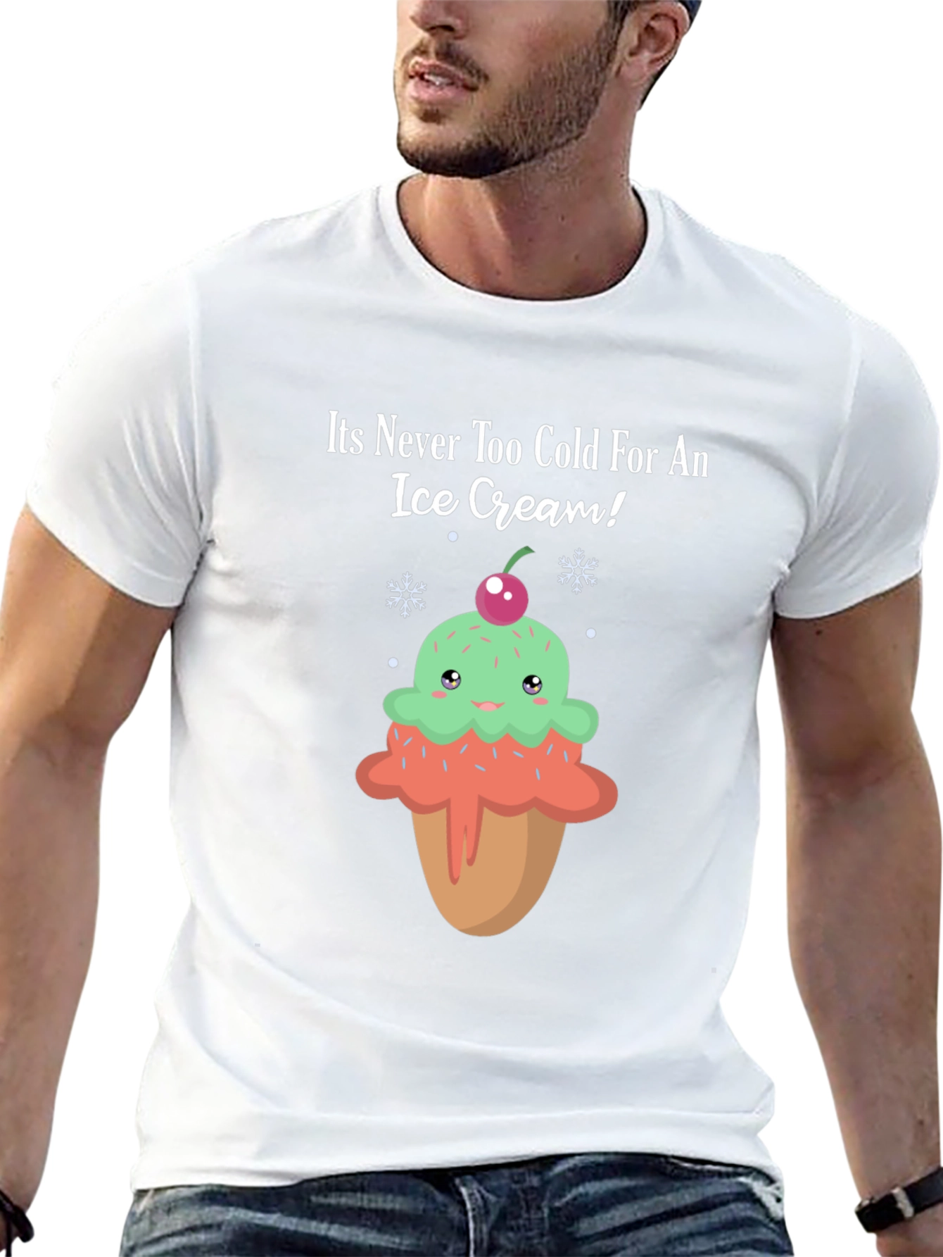 Funny Ice Cream T-Shirt - Never Too Cold!