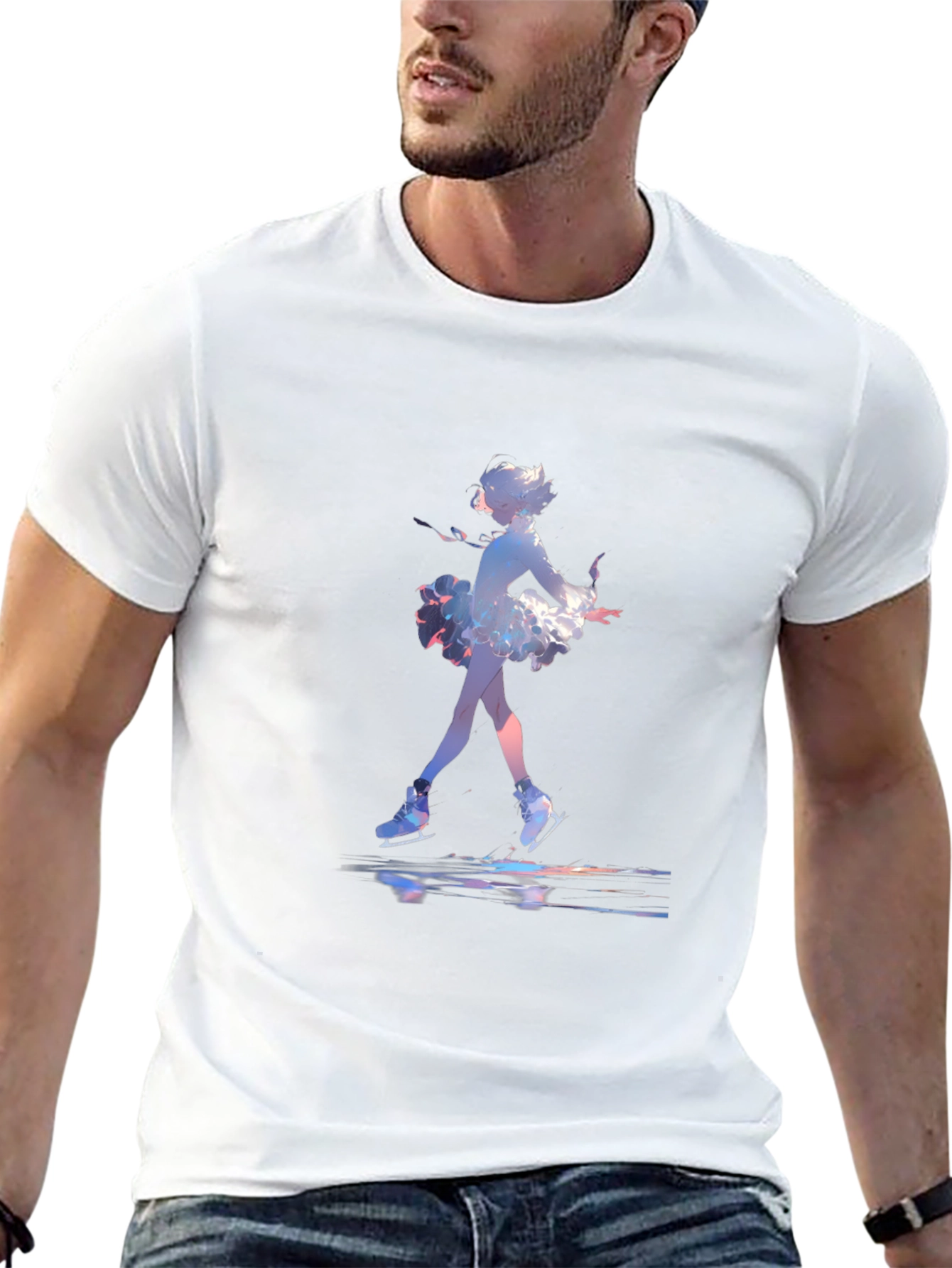 Skating Anime Graphic Tee - Black