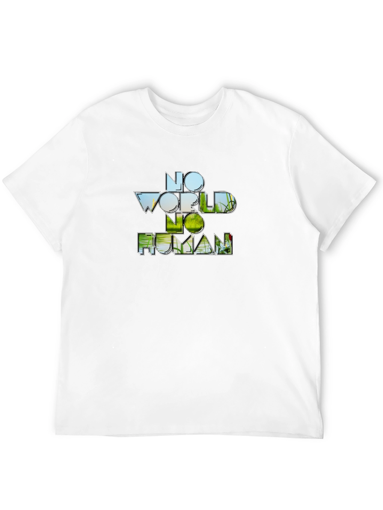 No World No Human Graphic Print T-Shirt