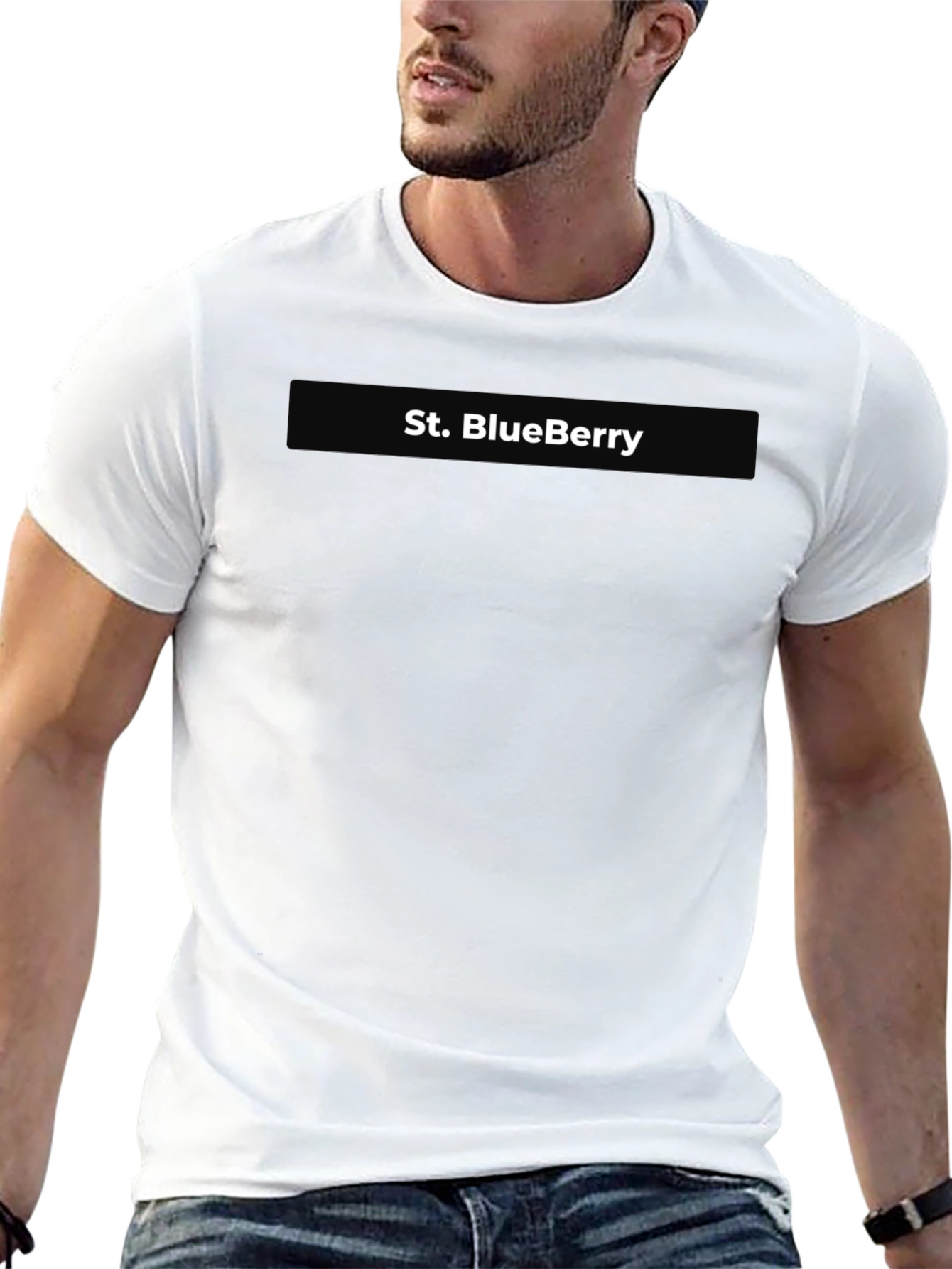St. BlueBerry Graphic Black T-Shirt