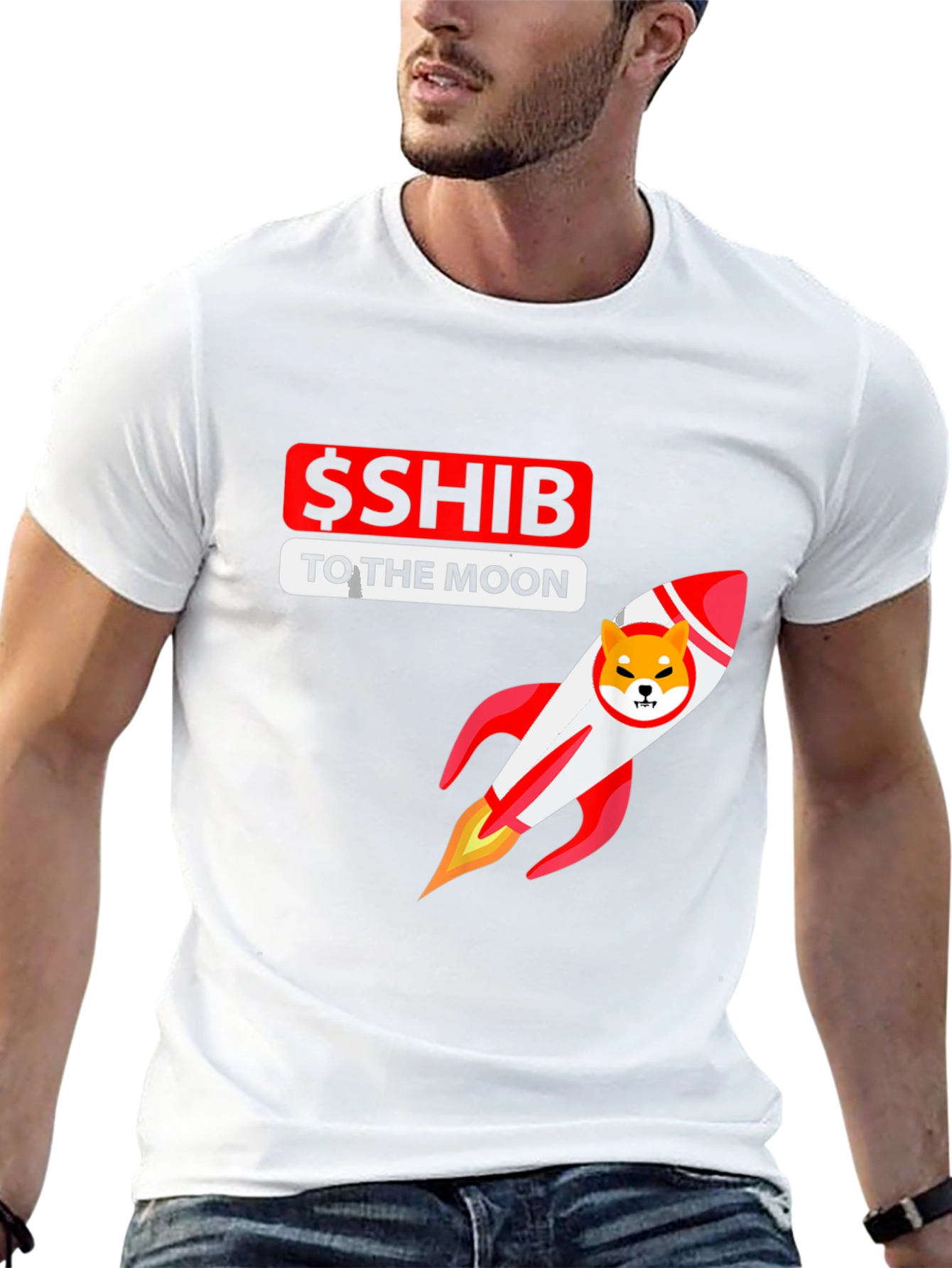 Shiba Inu Coin Rocket T-Shirt - Crypto Meme Tee