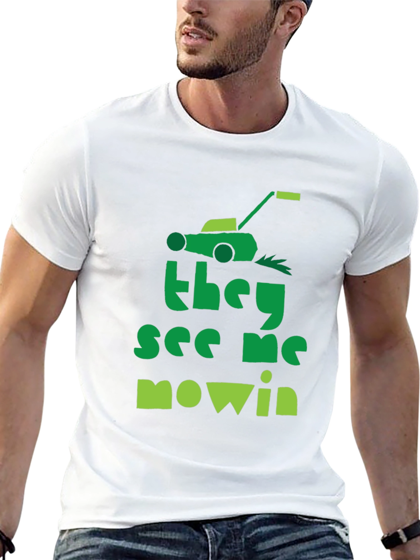 They See Me Mowin Black Graphic Tee