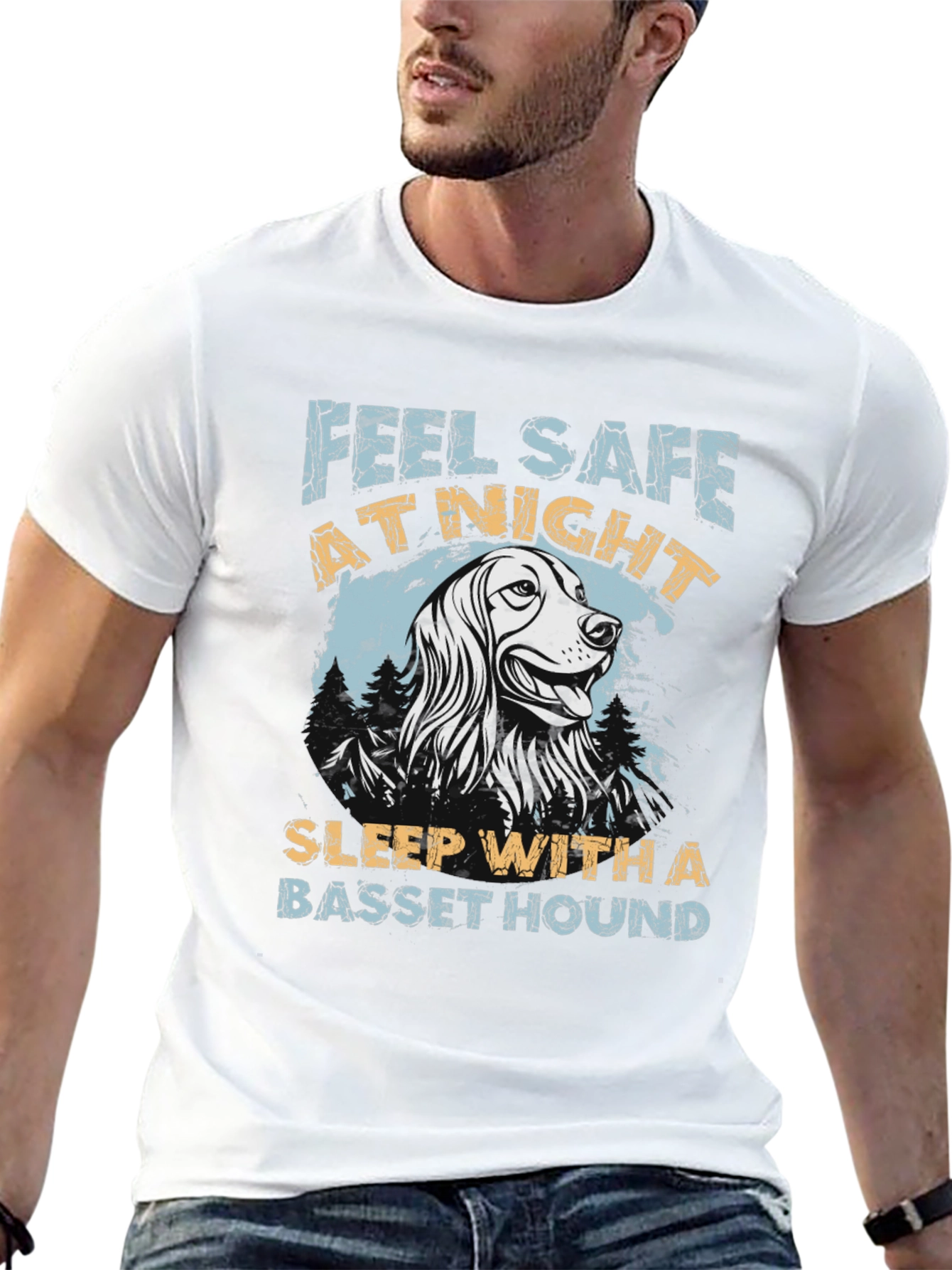 Feel Safe At Night Basset Hound T-Shirt
