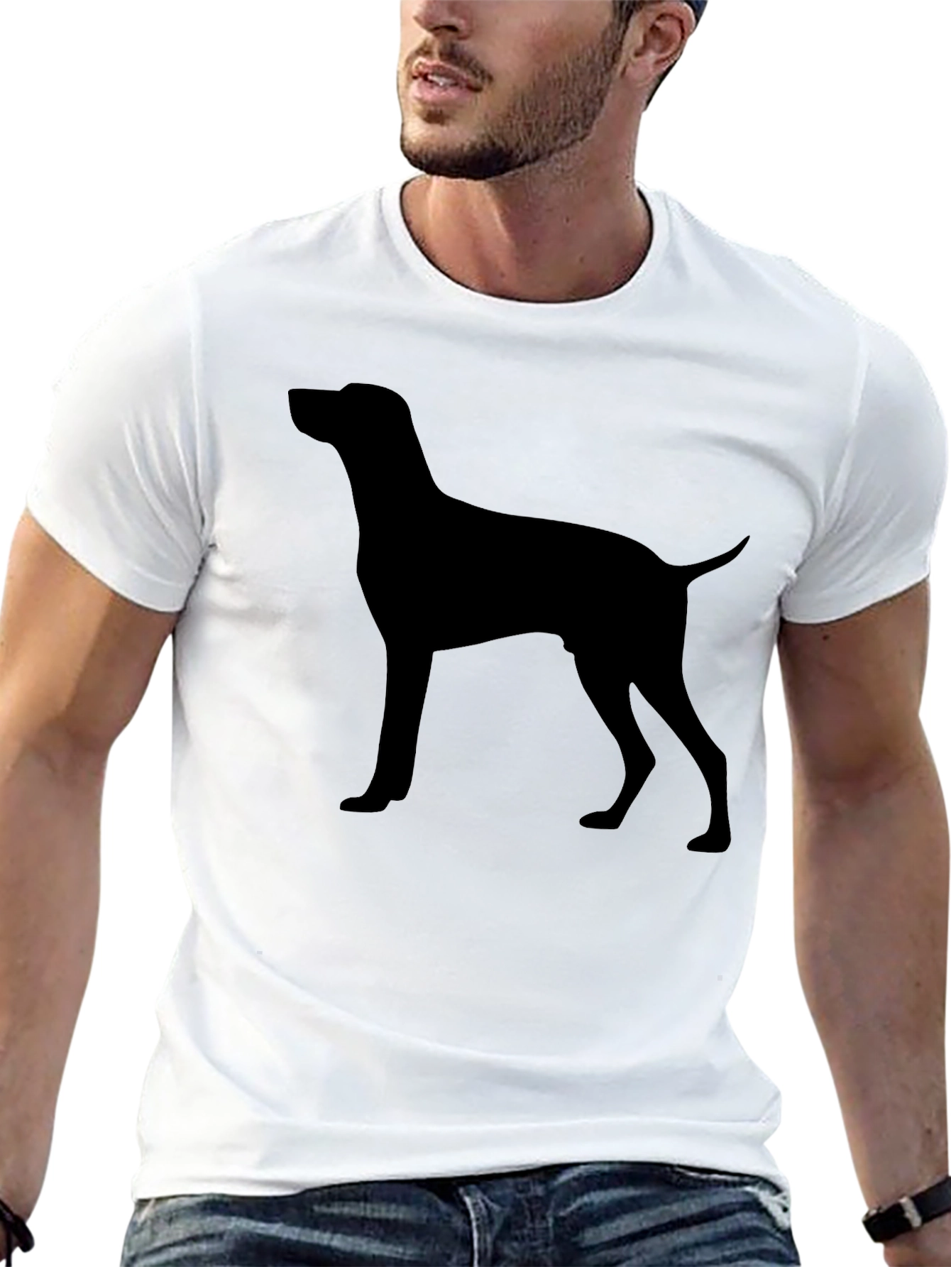 Dog Silhouette Graphic Tee - Classic Black T-Shirt
