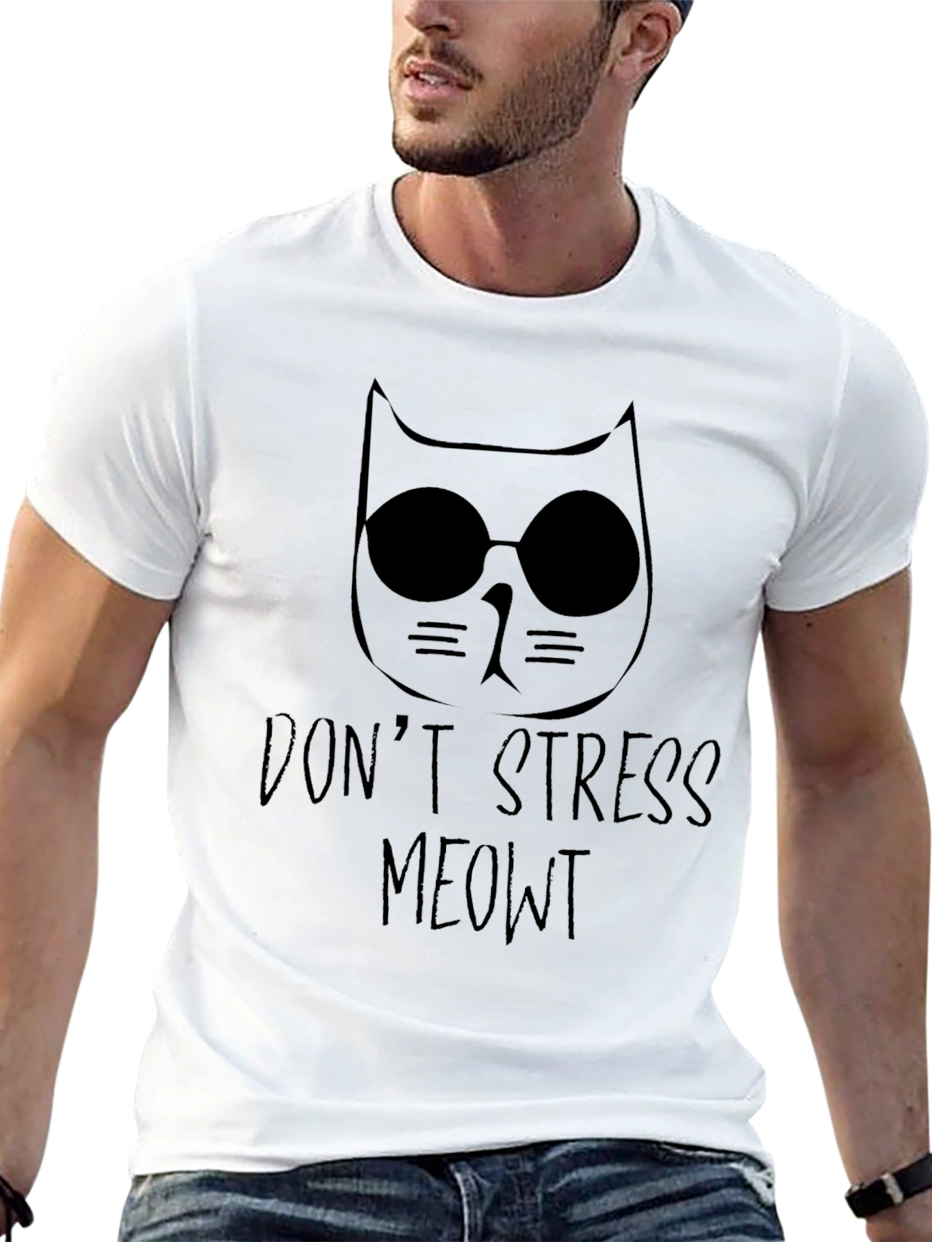 Dont Stress Meowt Black T-Shirt