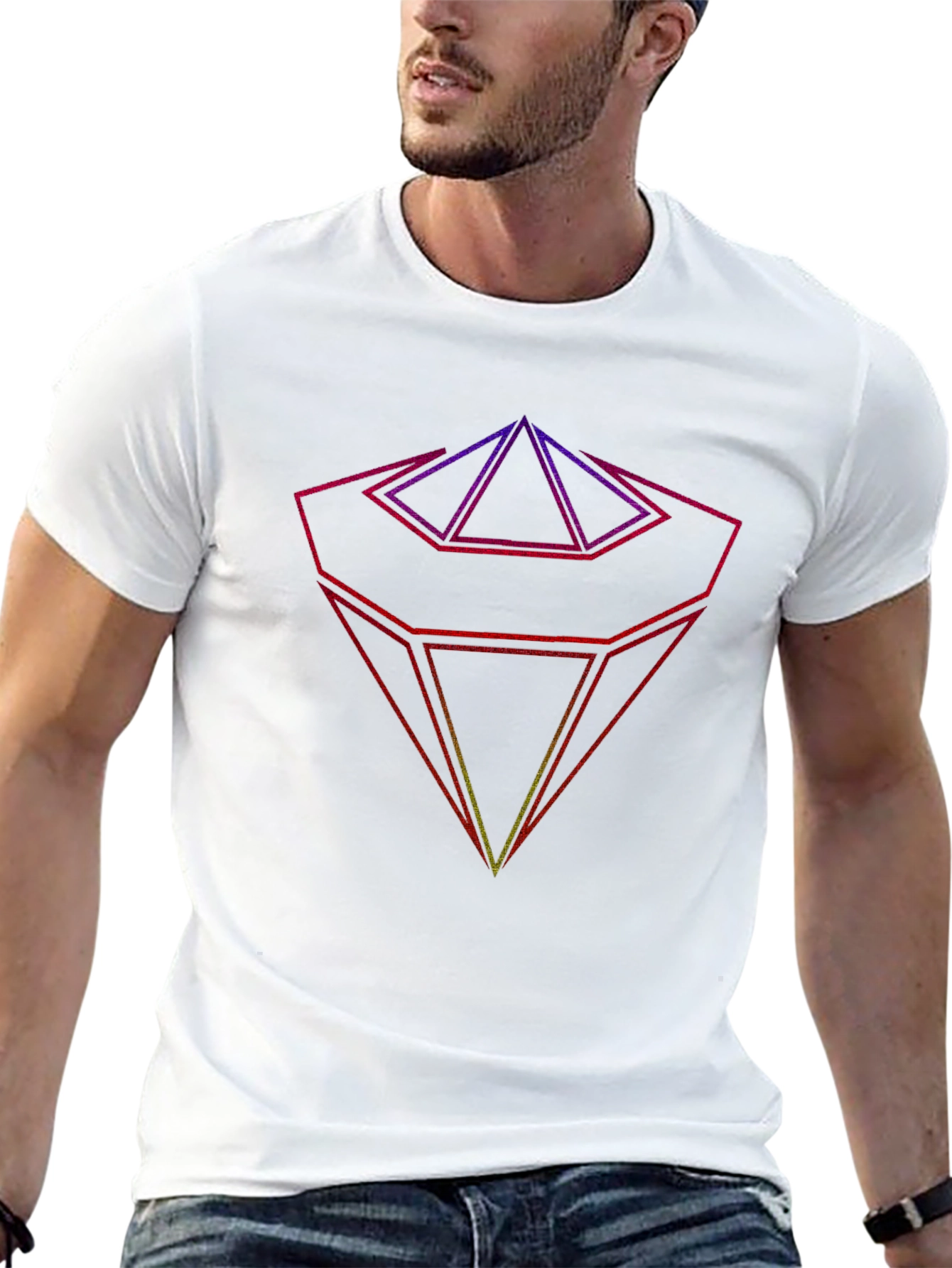 Geometric Prism Graphic T-Shirt