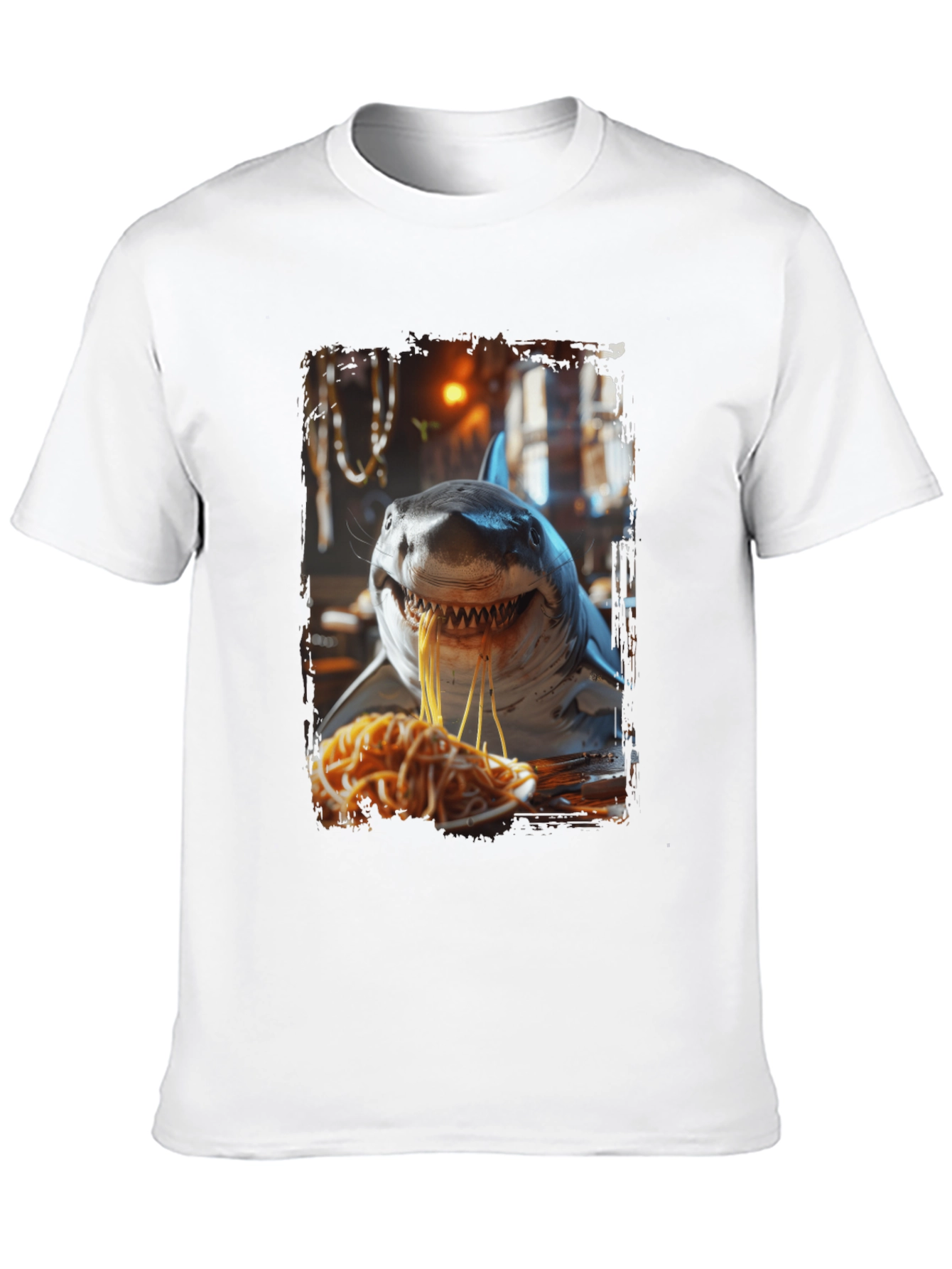 Shark Eating Spaghetti T-Shirt