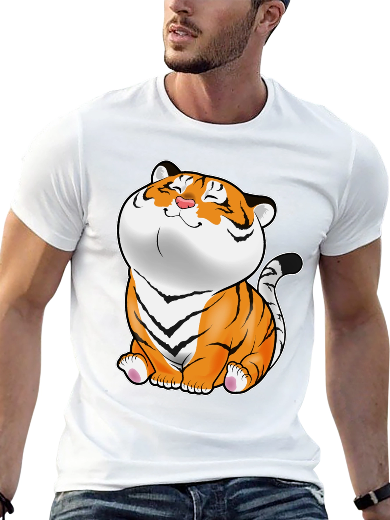 Cute Tiger Graphic Tee - Black Unisex T-Shirt