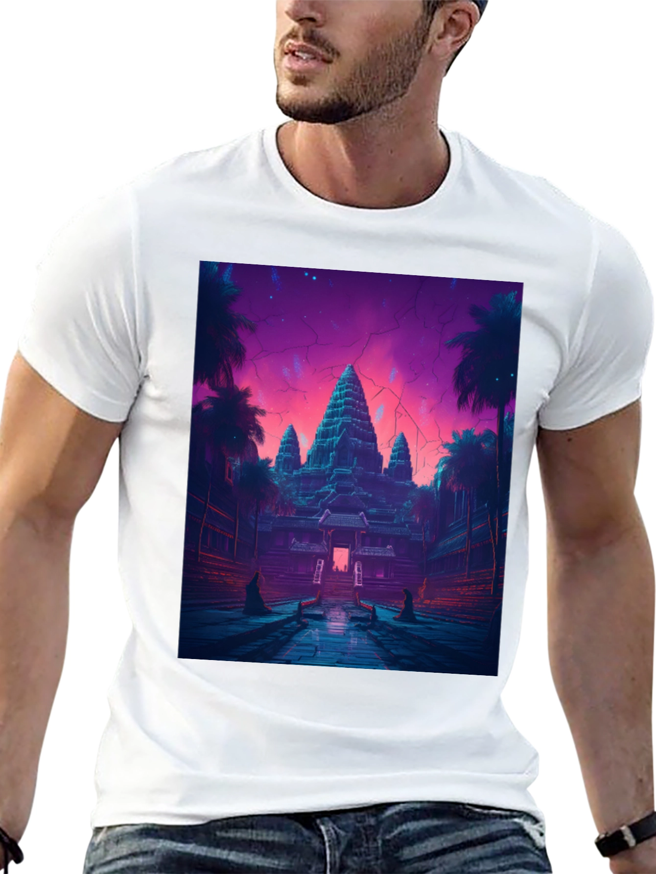 Angkor Wat Graphic T-Shirt - Retro Temple Design