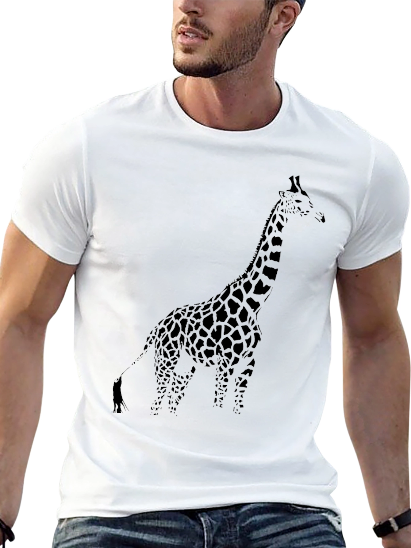 Giraffe Graphic Black Tee