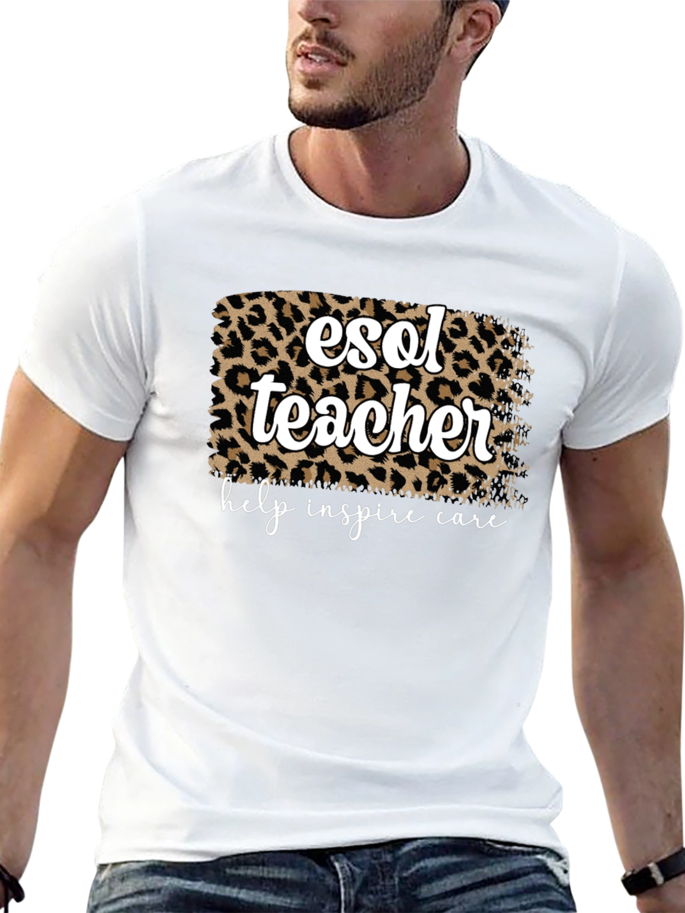 ESOL Teacher Leopard Print T-Shirt