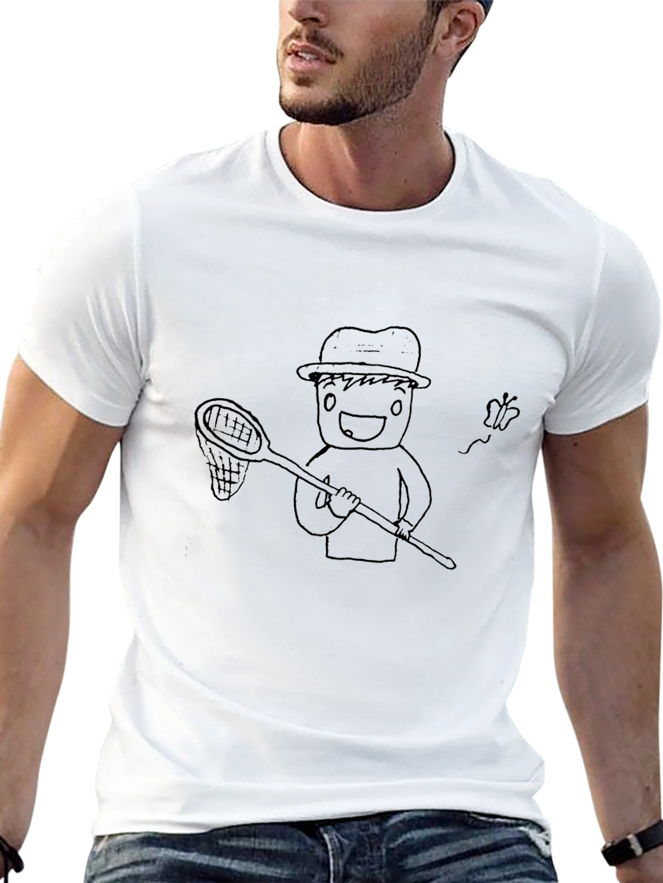 Cartoon Graphic Tee - Black Cotton Shirt