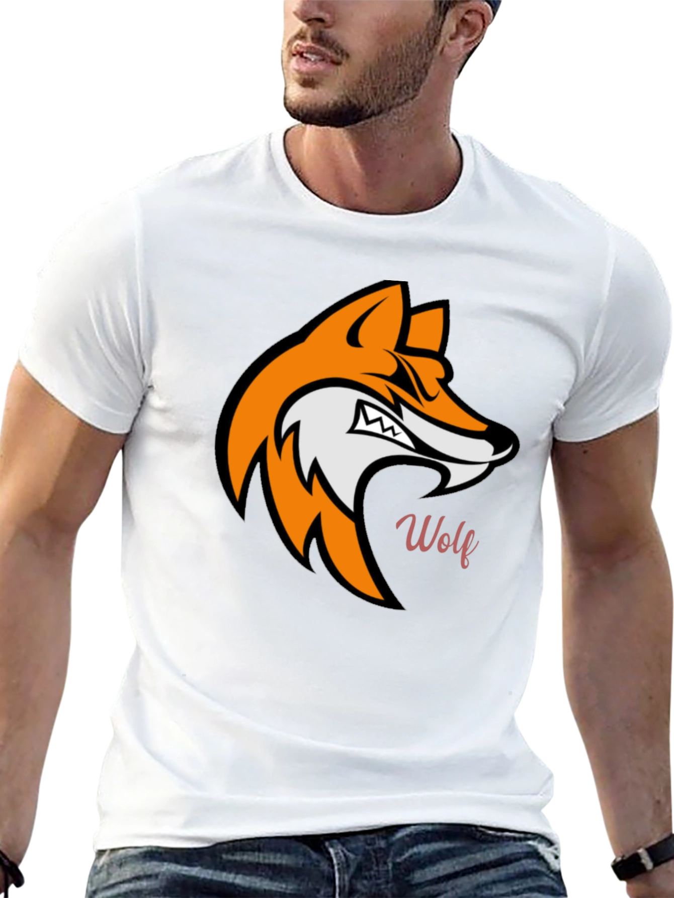 Bold Wolf Graphic T-Shirt - Black