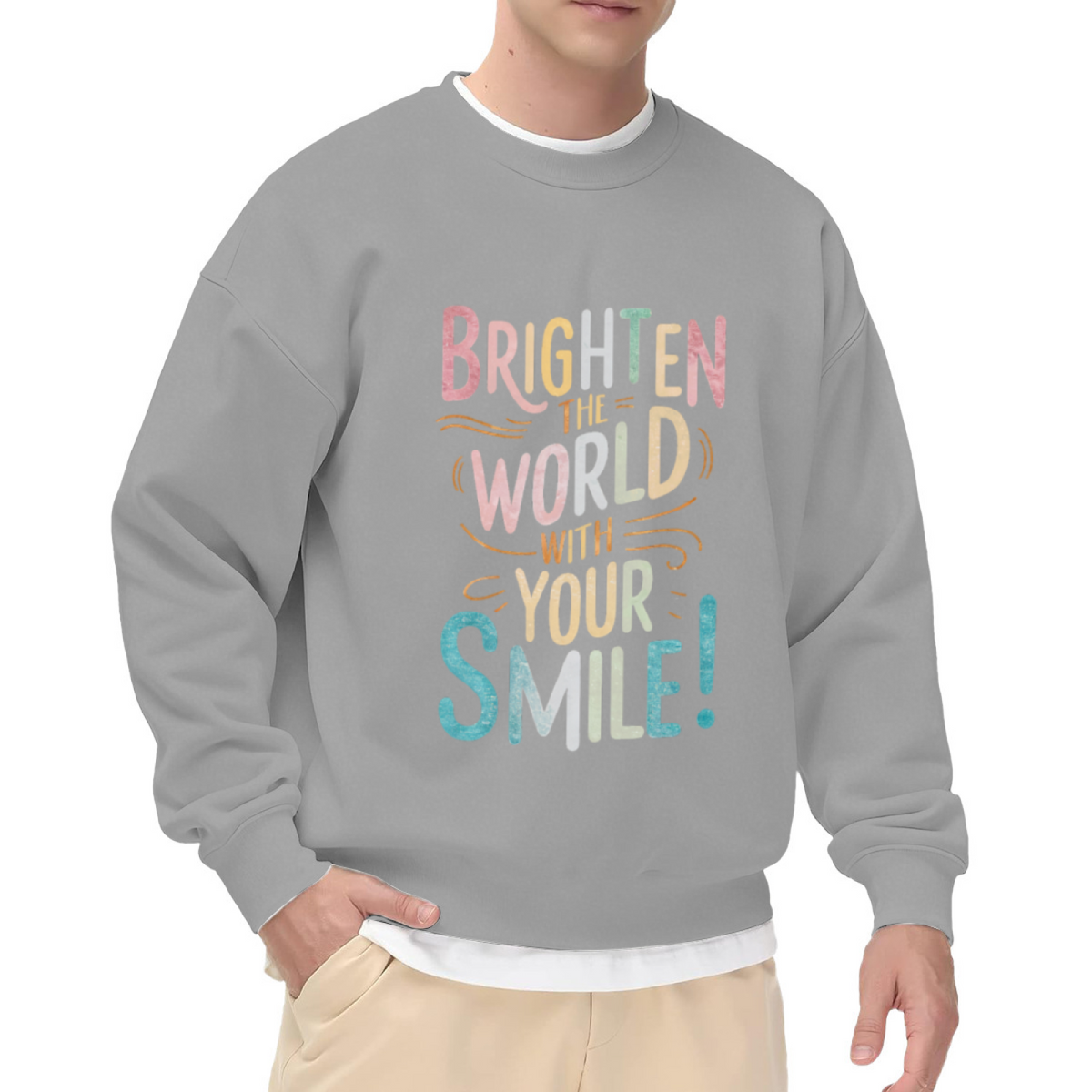 BRIGHTEN THE WORLD WITH YOUR SMILE - Inspirational Graphic ԲÁìÎÀÒ | Unisex Pullover Sweatshirt