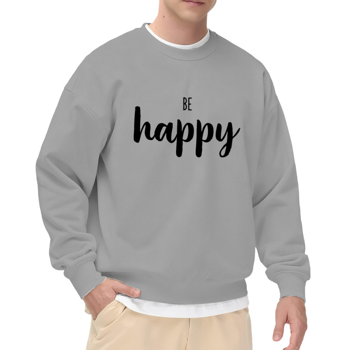 BE Happy - Positive Vibes Graphic ԲÁìÎÀÒ | Unisex Pullover Sweatshirt
