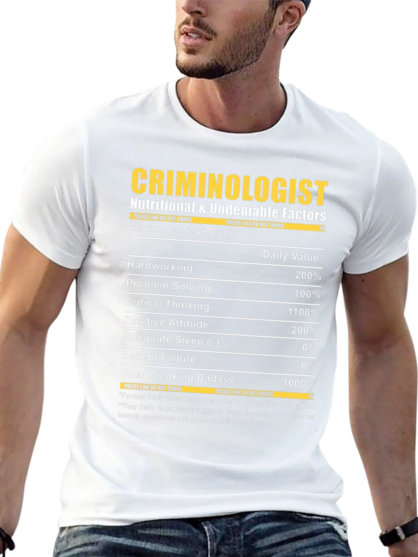 Criminologist Nutrition Facts Novelty T-Shirt