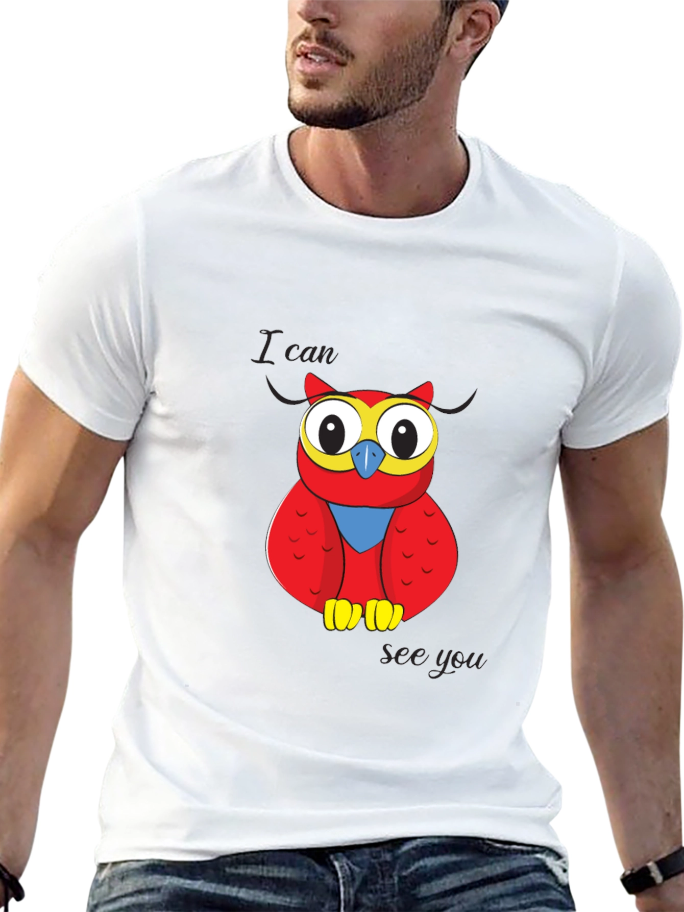 Owl Graphic T-Shirt - I Can See You Design