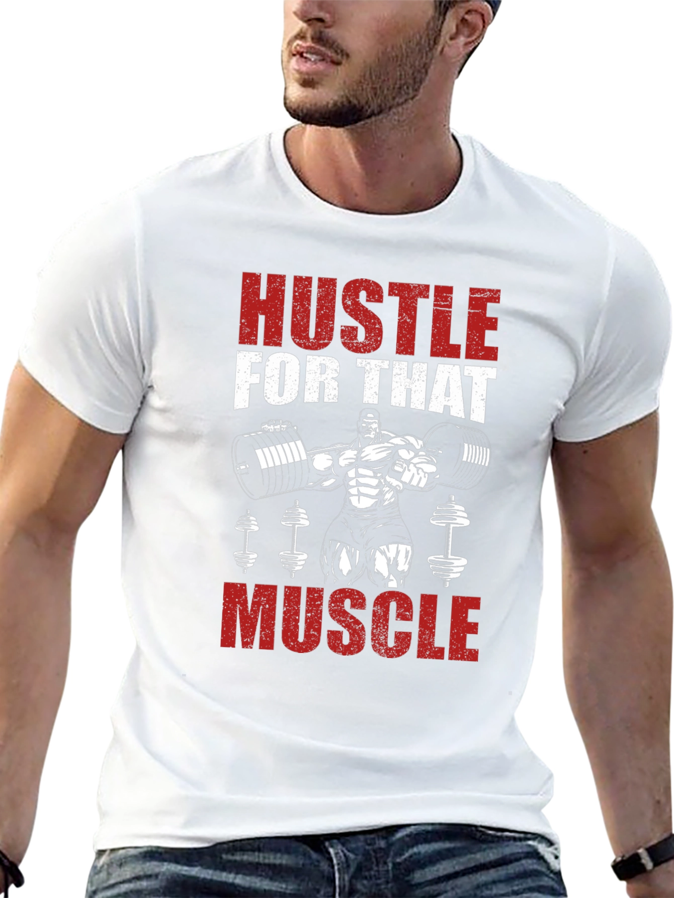 Hustle for That Muscle Black Graphic Tee