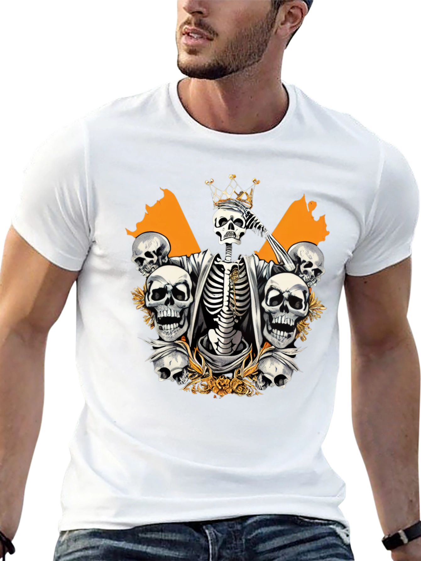 Skull King Graphic Tee - Black Cotton T-Shirt