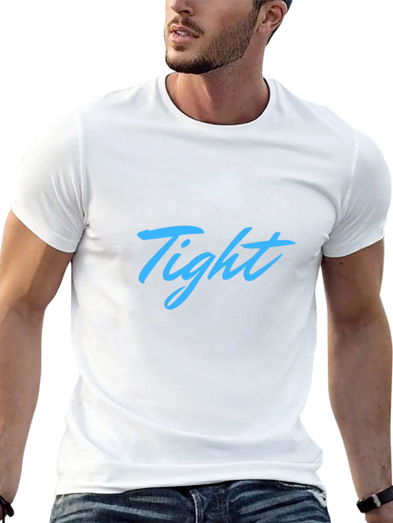 Mens Black Tight Graphic T-Shirt