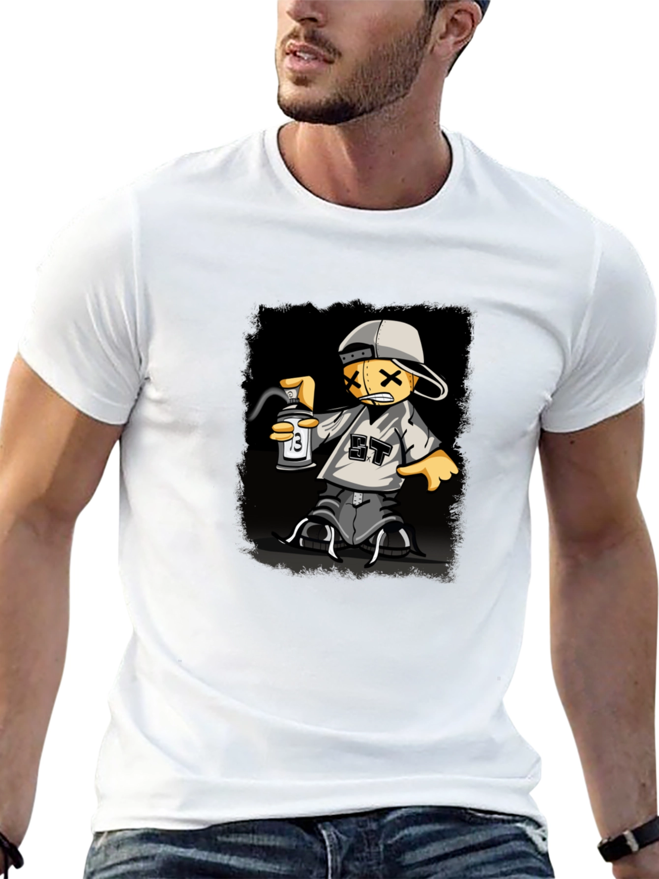 Graphic Print T-Shirt - Street Art Style