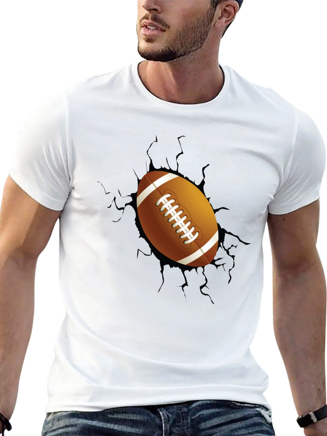 Football Breakout Graphic Tee - Black