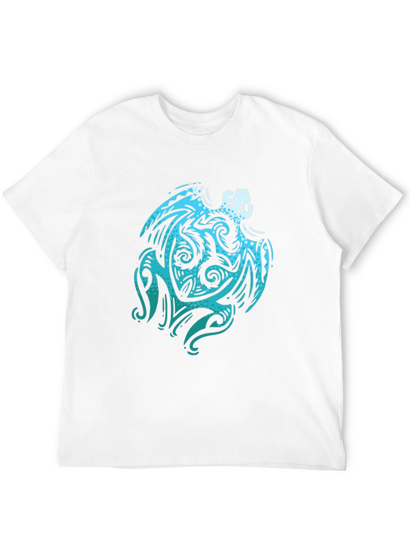 Tribal Turtle Graphic Tee - Black Cotton Shirt