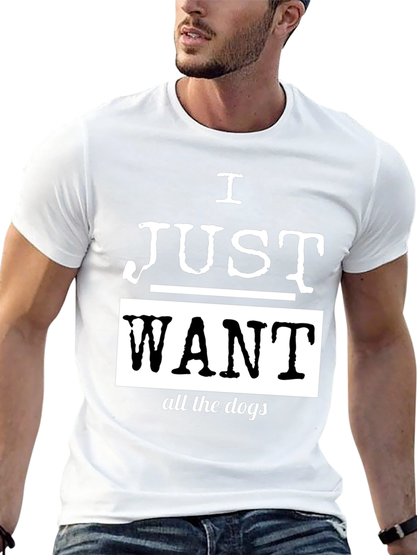I Just Want All The Dogs Black T-Shirt