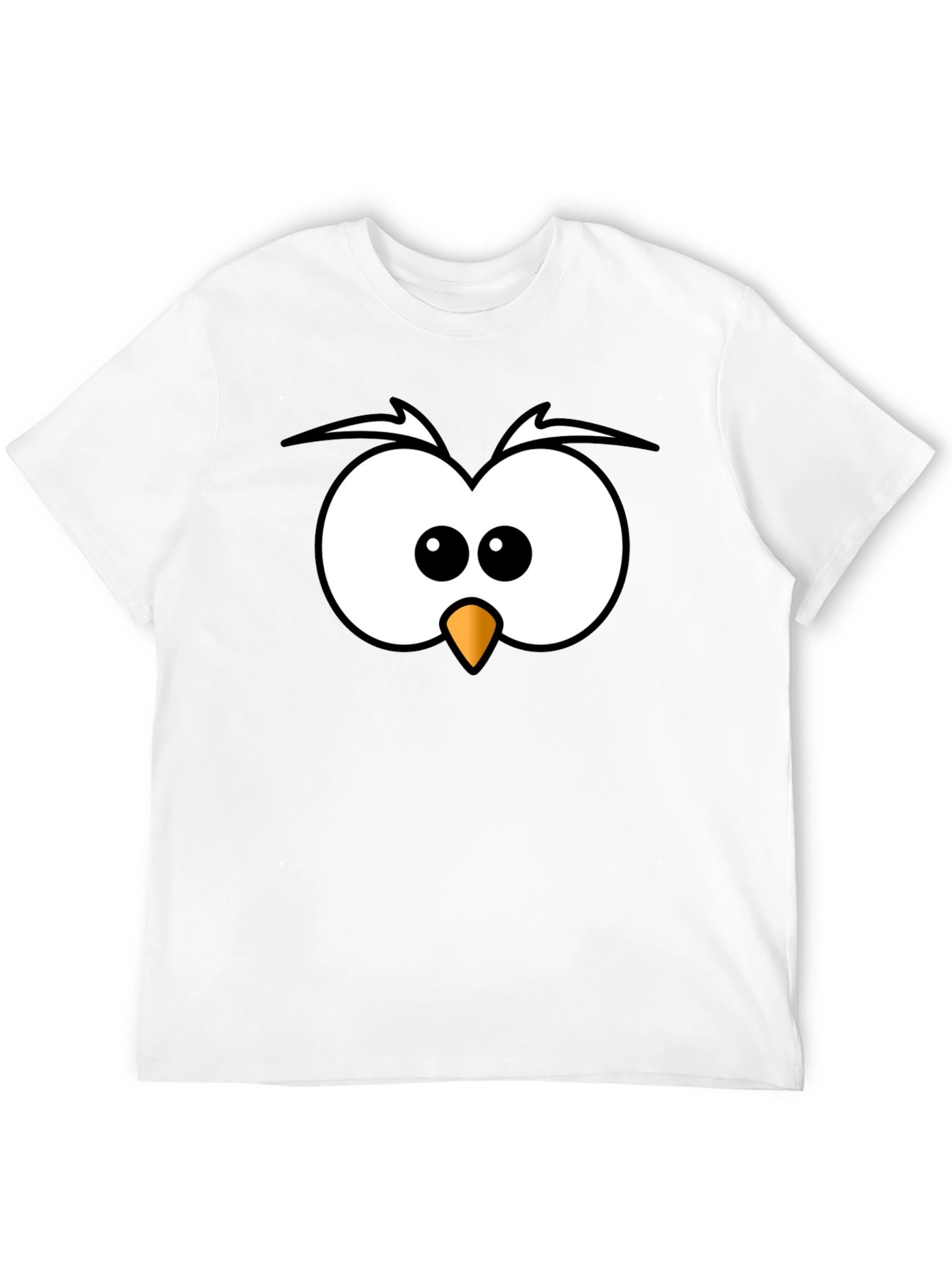 Funny Owl Face Graphic Print Black T-Shirt