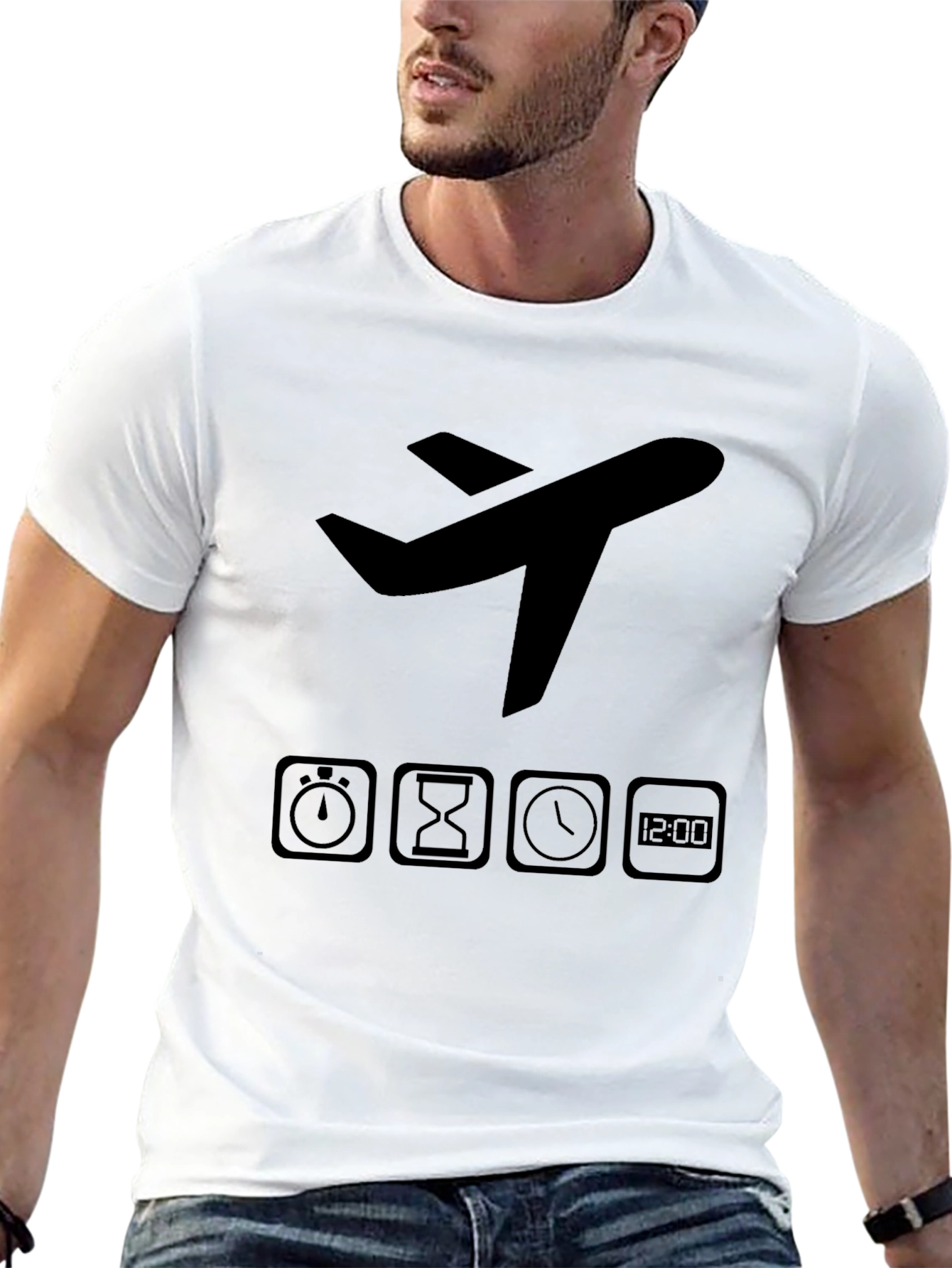 Airplane Time Black T-Shirt