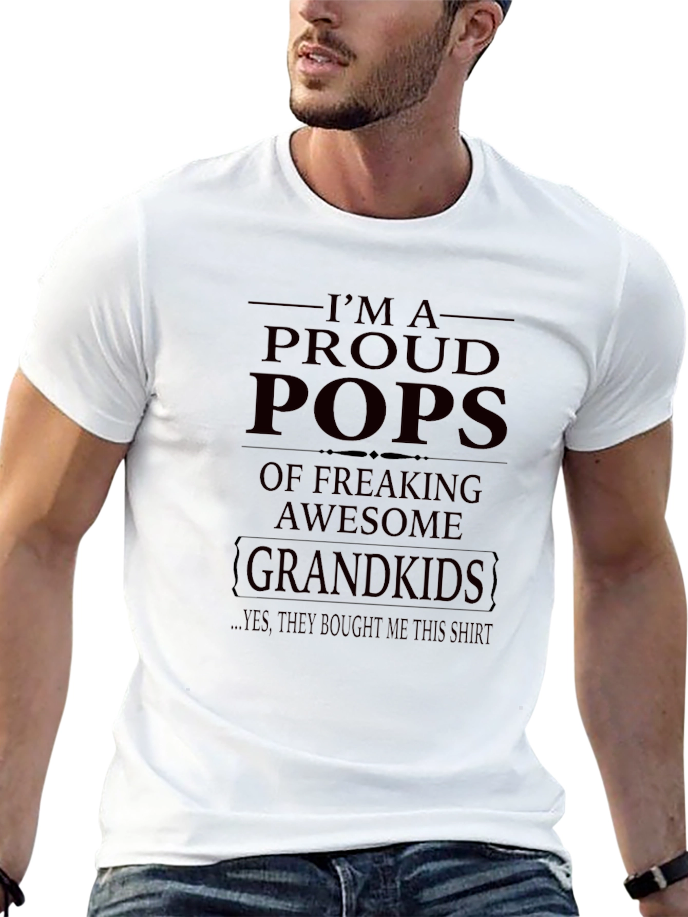 Proud Pops T-Shirt - Freaking Awesome Grandkids!