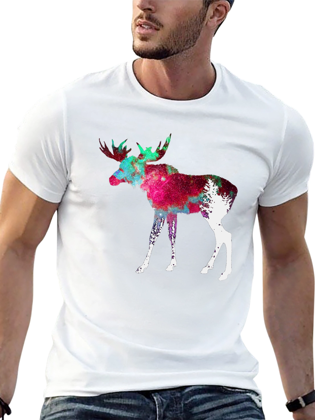 Cosmic Moose Graphic Tee - Black