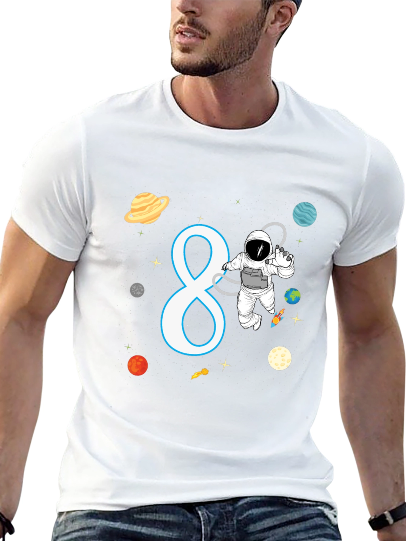 Astronaut 8th Birthday Kids T-Shirt