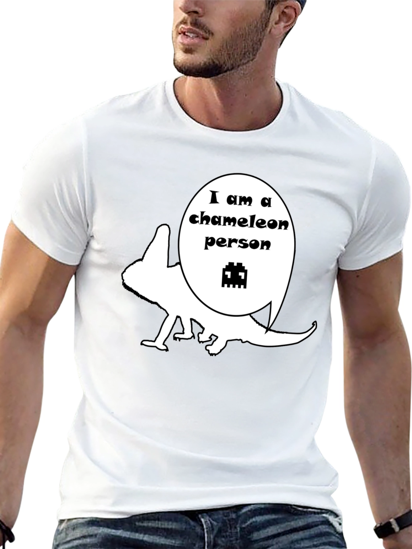 Chameleon Person Graphic T-Shirt - Unique Design