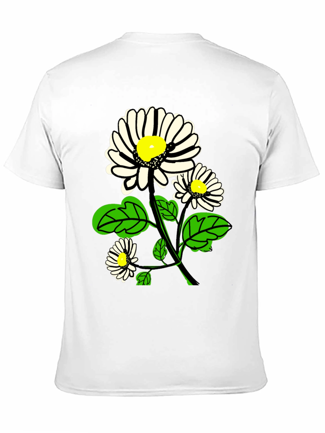 Daisy Graphic Print Black T-Shirt
