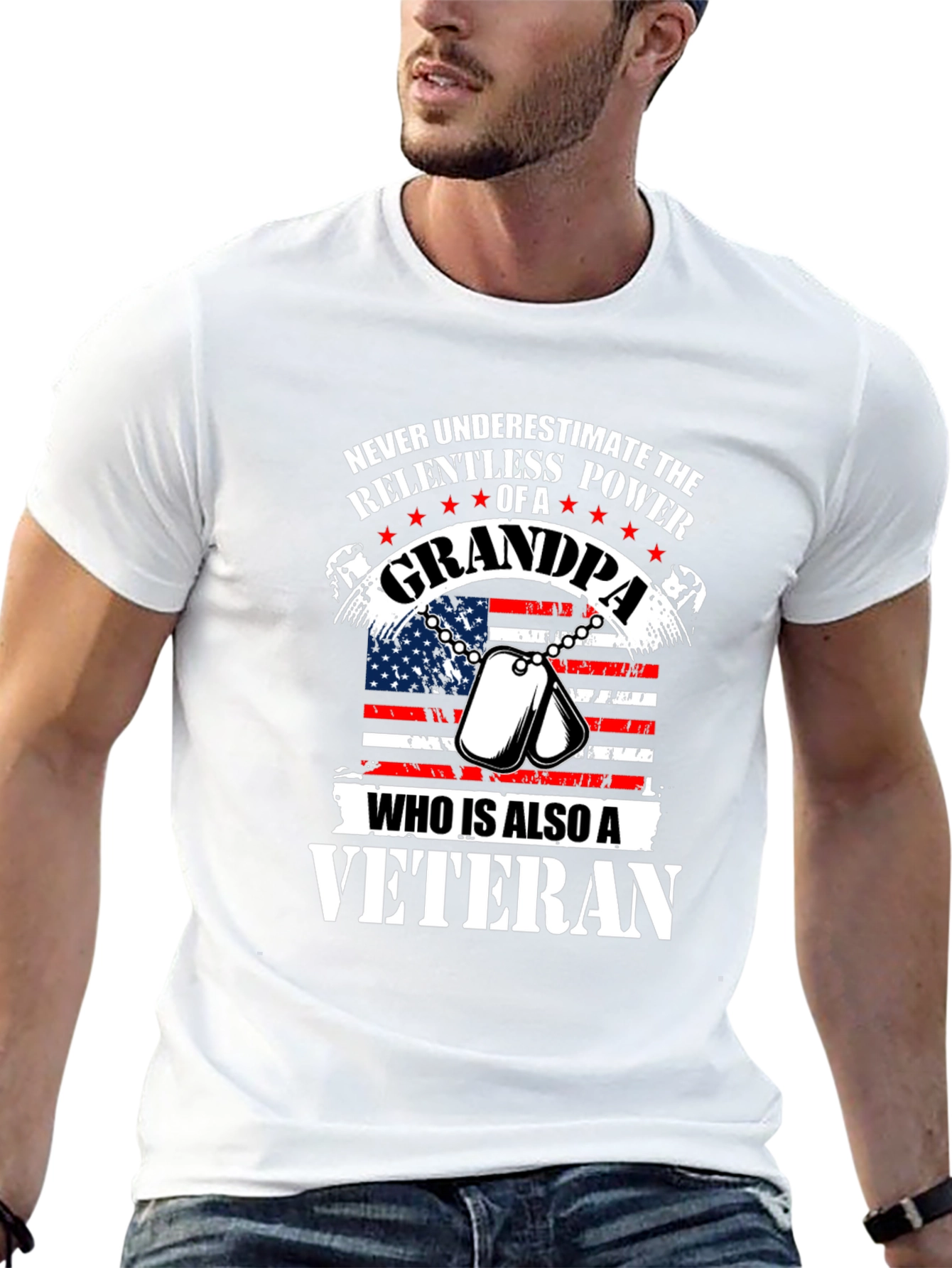 Grandpa Veteran T-Shirt: Relentless Power