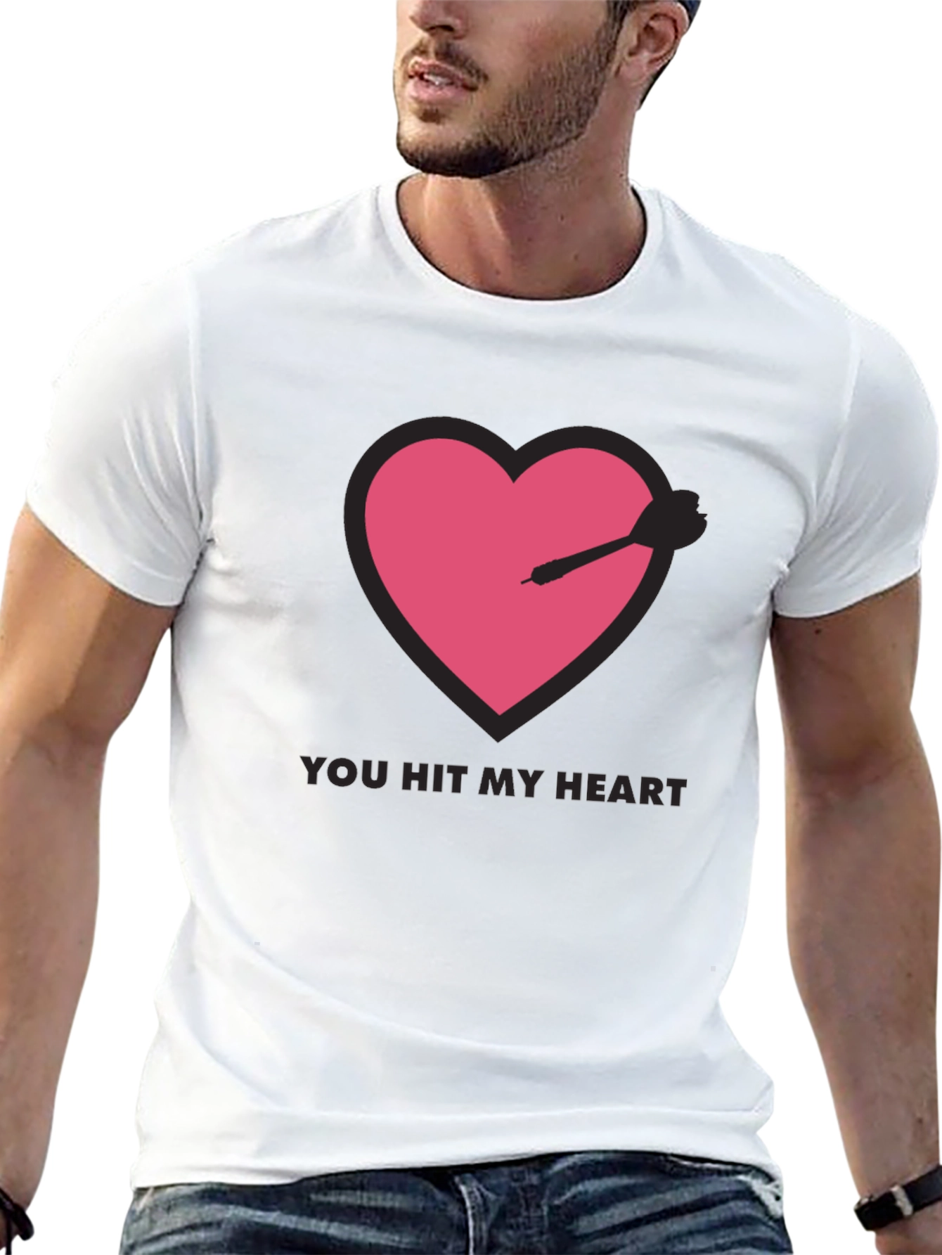 You Hit My Heart Black T-Shirt