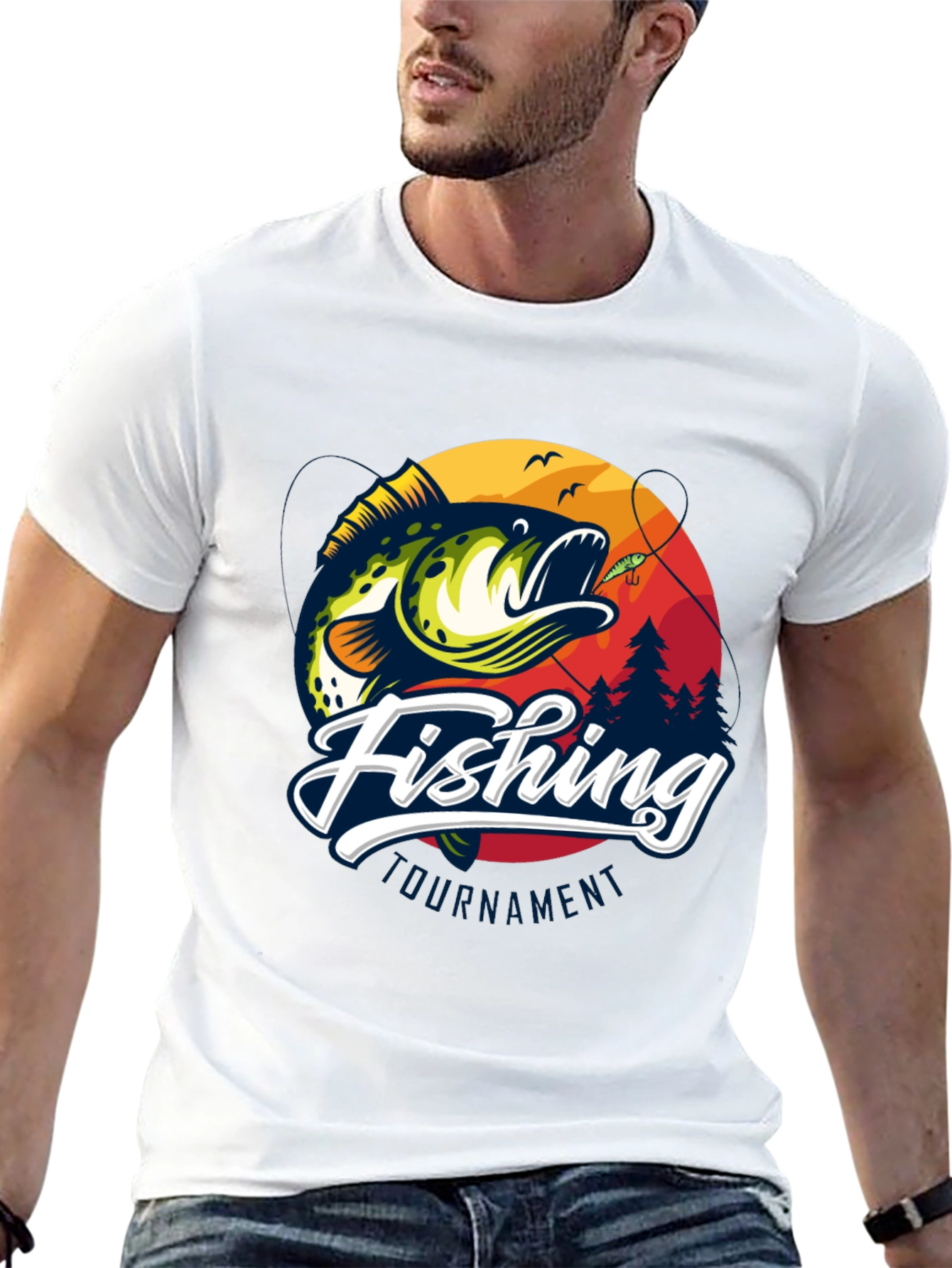 Fishing Tournament Black Graphic Tee