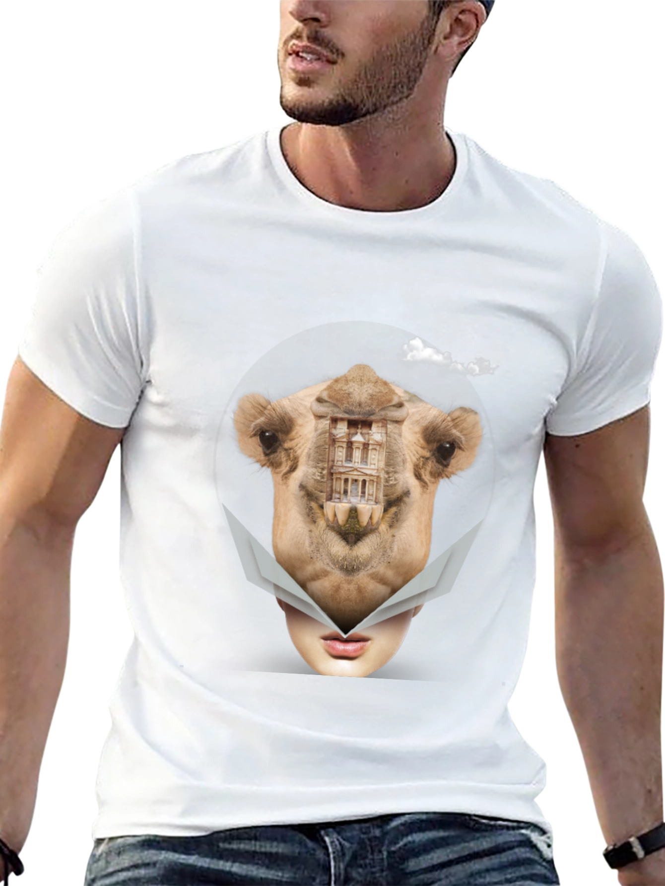 Camel Mirage T-Shirt - Surreal Art Tee
